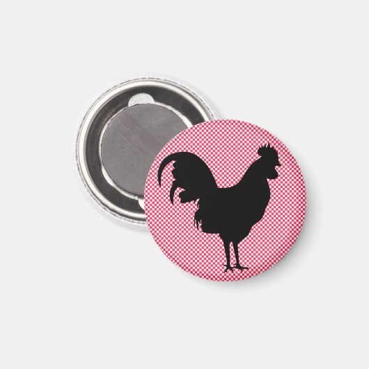 Gingham Rooster Magnet (Vorderseite/Rückseite)