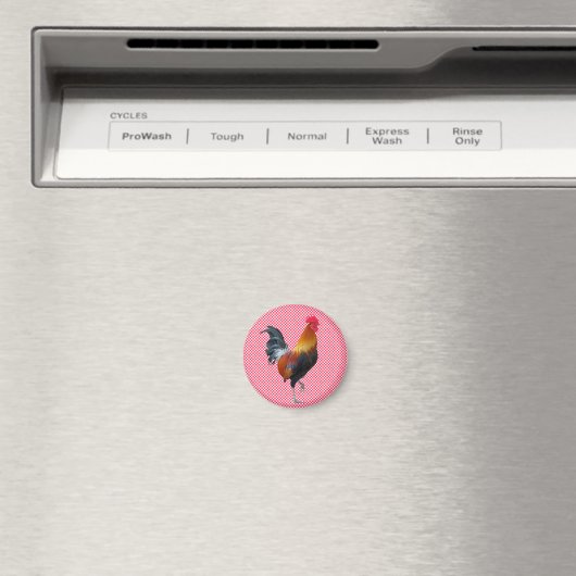 Gingham Rooster Magnet (In Situ (Geschirrspüler))