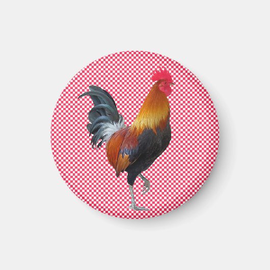 Gingham Rooster Magnet (Vorne)