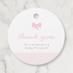 Gingham Rosa Bug Babydusche Geschenkanhänger