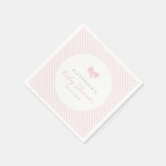 Gingham Rosa Bug Babydusche Serviette (Ecke)