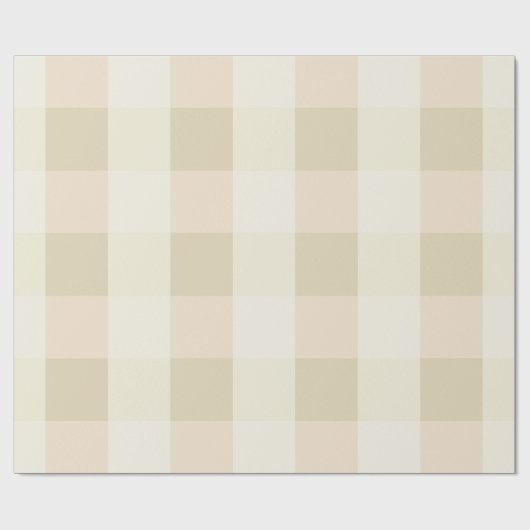 Gingham | Rosa & Creme Geschenkpapier (Flach)