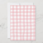 Gingham Rosa Gänseblümchen Ein Süßes Küken 1. Gebu Einladung (Rückseite)