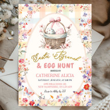 Gingham Rosa Ostereier-Suche und Brunch