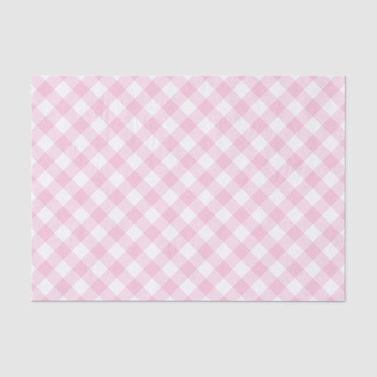 Gingham Rosa und Weiß-Muster Seidenpapier (Vorderseite)