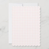 Gingham-Rosaband | Taufe Einladung (Rückseite)