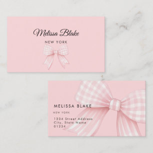 Gingham-Rosette-Design Visitenkarte