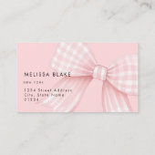 Gingham-Rosette-Design Visitenkarte (Rückseite)