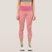Gingham Rot Capri Leggings (Vorderseite)