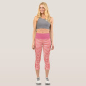 Gingham Rot Capri Leggings (Vorderseite)