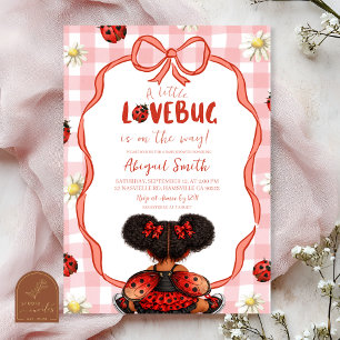 Gingham Rot Ladybug Baby Shower Einladung