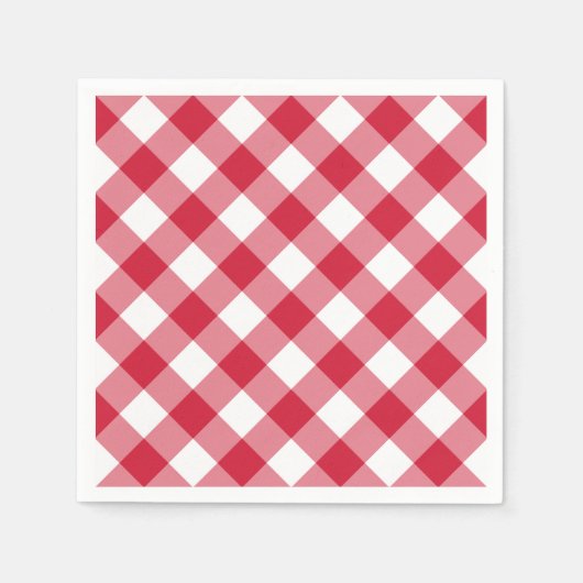 Gingham (rot) serviette (Vorderseite)