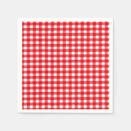 Gingham, Rot und Weiß, traditionelles Picknick Serviette