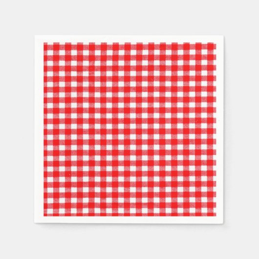 Gingham, Rot und Weiß, traditionelles Picknick Serviette (Vorderseite)