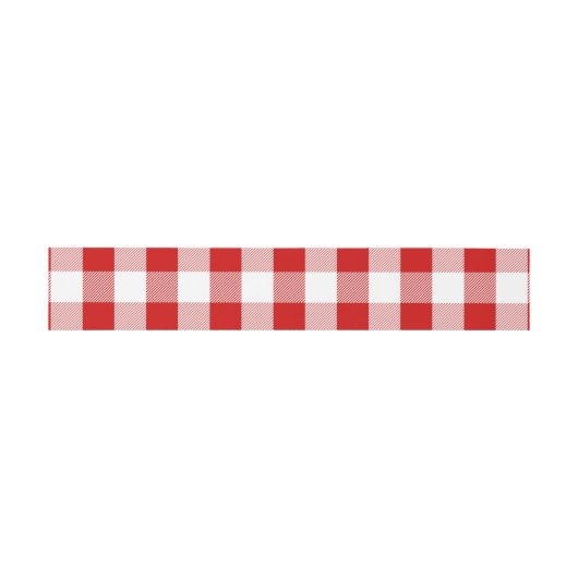 Gingham Rot-Weiß-Karo Karierte Hochzeit Einladungsbanderole (Flach)