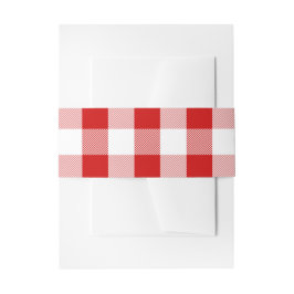 Gingham Rot-Weiß-Karo Karierte Hochzeit Einladungsbanderole