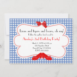 Gingham Ruby Slippers Wizard for Oz Invitation Einladung