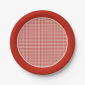 Gingham-Rustic Orange-Paper-Teller Pappteller (Vorderseite)