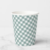 Gingham - Rustikale Herbstdusche | Papier C Pappbecher (Rückseite)