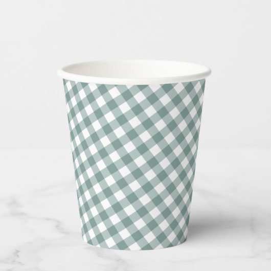 Gingham - Rustikale Herbstdusche | Papier C Pappbecher (Vorderseite)
