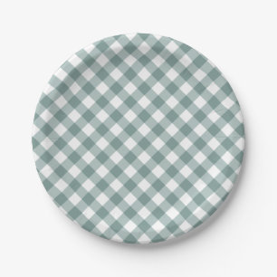 Gingham - Rustikale Herbstdusche   Pappteller