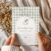 Gingham Sage Friendsgiving Potluck Einladung