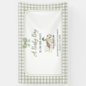 Gingham Sage Green Mallard Duck Baby Duck Banner (Vertikal)