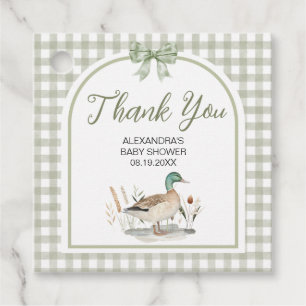 Gingham Sage Green Mallard Duck Baby Duck Geschenkanhänger