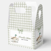 Gingham Sage Green Mallard Duck Baby Duck Geschenkschachtel (Geöffnet)