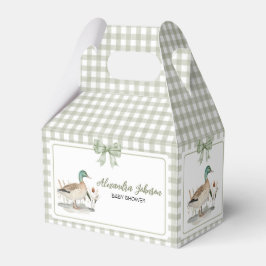 Gingham Sage Green Mallard Duck Baby Duck Geschenkschachtel