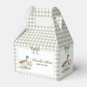 Gingham Sage Green Mallard Duck Baby Duck Geschenkschachtel