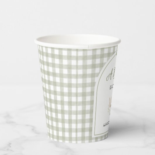 Gingham Sage Green Mallard Duck Baby Duck Pappbecher (Rechts)