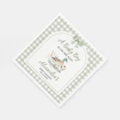Gingham Sage Green Mallard Duck Baby Duck Serviette (Ecke)