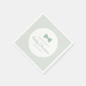 Gingham Salbei-Krawatte-Babydusche Serviette (Ecke)