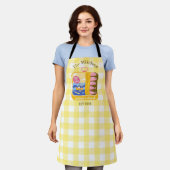Gingham-Sardinen benutzerdefinierter Familienname Schürze (Getragen)