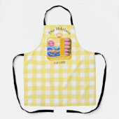 Gingham-Sardinen benutzerdefinierter Familienname Schürze (Vorderseite)