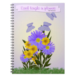 Gingham-Schmetterlinge und Wildblumen Notizblock