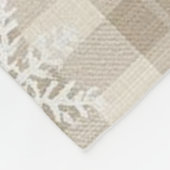 Gingham-Schneeflocken-Decke – Beige & Taupe Fleecedecke (Ecke)