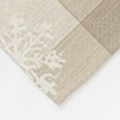 Gingham-Schneeflocken-Decke – Beige & Taupe Fleecedecke (Ecke)
