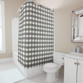 Gingham Schwarz Grau Weiß Duschvorhang (Beispiel)