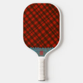 Gingham schwarz und rot pickleball schläger (Vorderseite)