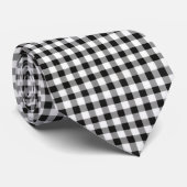Gingham Schwarz-weiß Classic Krawatte (Gerollt)
