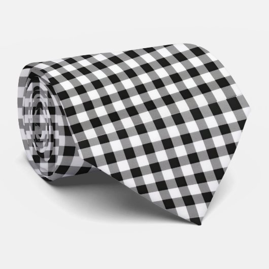 Gingham Schwarz-weiß Classic Krawatte (Gerollt)