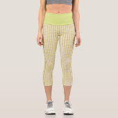 Gingham-Senf Capri Leggings (Vorderseite)