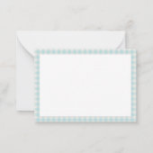 Gingham Simple Modern Thin Border Mitteilungskarte (Rückseite)