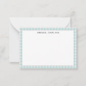 Gingham Simple Modern Thin Border Mitteilungskarte (Vorderseite)