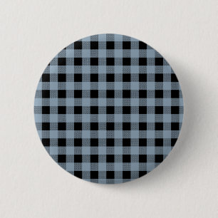 Gingham Slate und Black Button