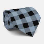 Gingham Slate und Black Krawatte (Gerollt)