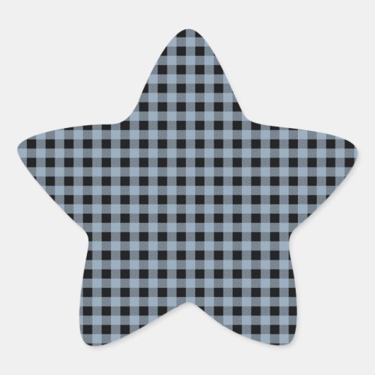 Gingham Slate und Black Stern-Aufkleber (Vorderseite)