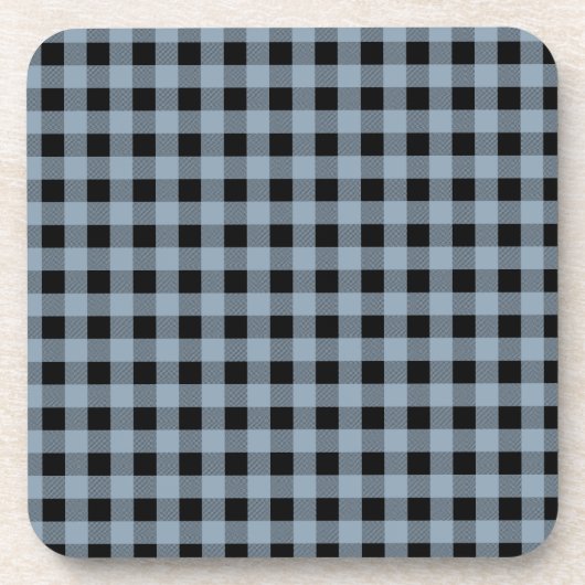Gingham Slate und Black Untersetzer (Vorderseite)